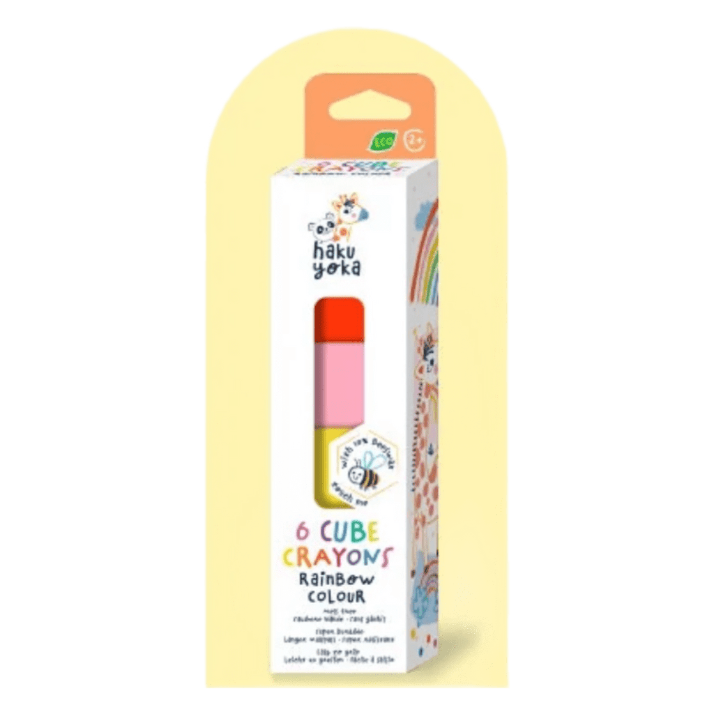 Haku Yoka 3 Plus 6 Cube Crayons - Rainbow Colour