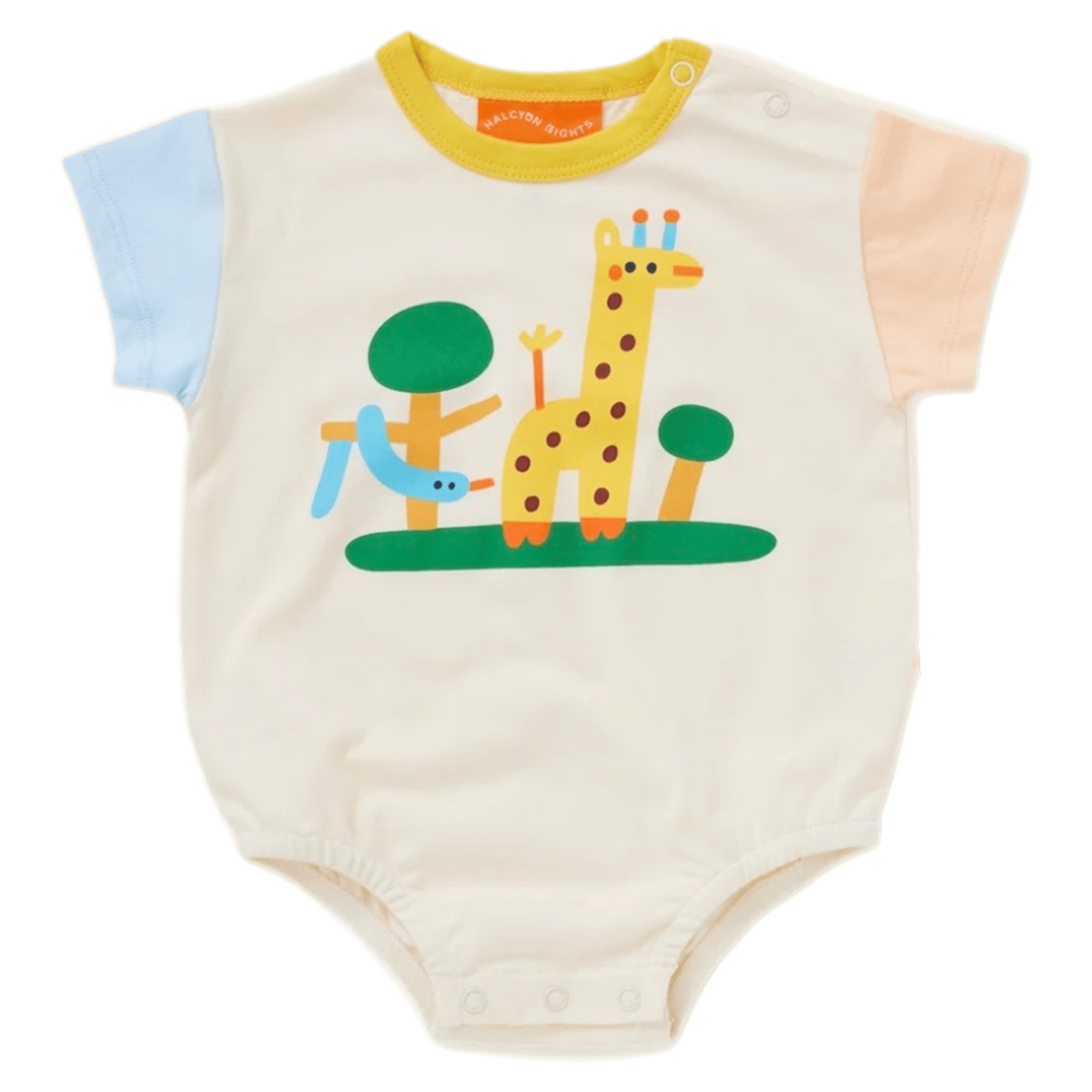 Halcyon Nights 0-3 Months to 1 Year 0-3M Short Sleeve Bodysuit - Zoo Crew