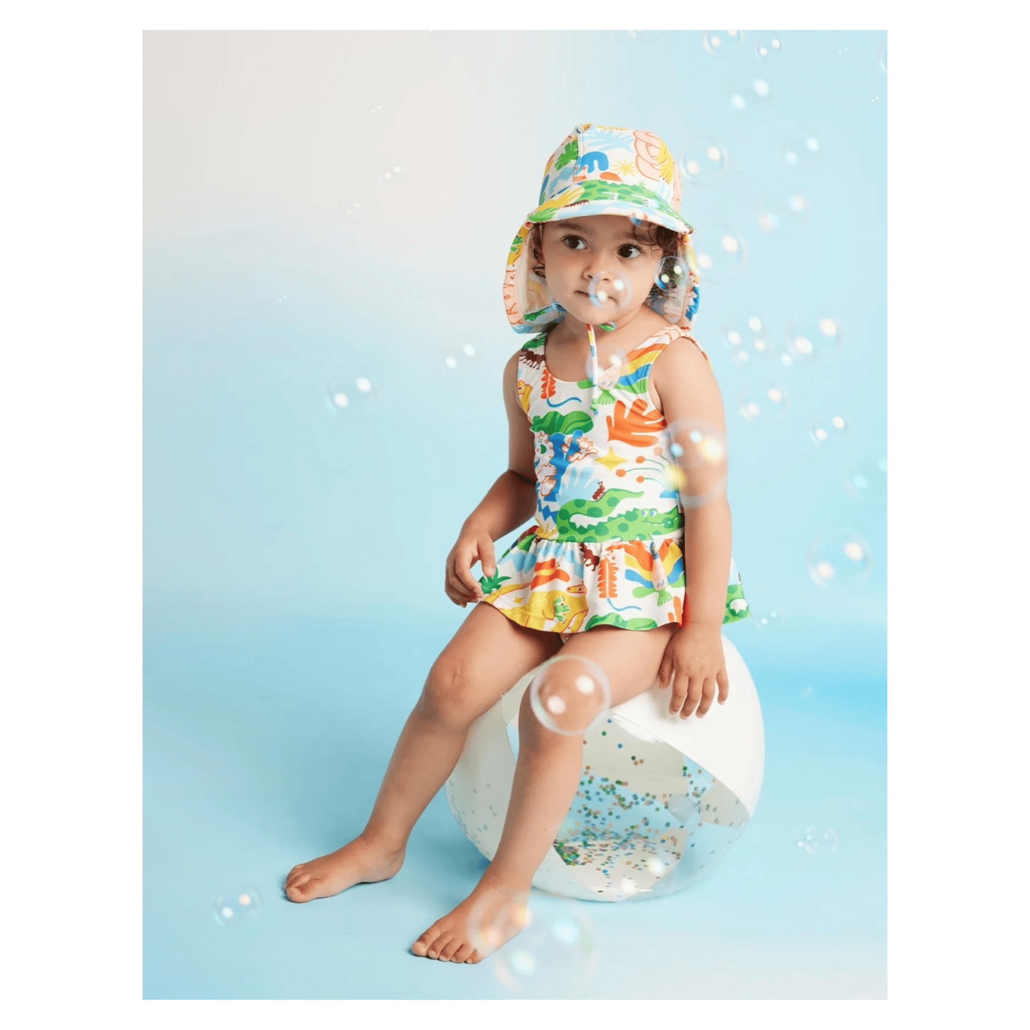 Halcyon Nights 0-3 Months to 2 Years Frill Bather - Tropicool