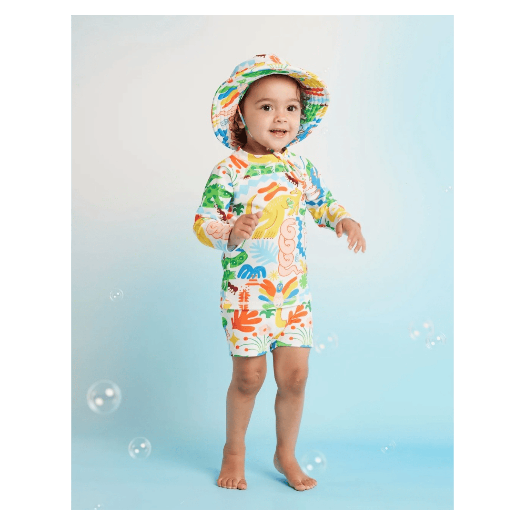 Halcyon Nights 0-3 Months to 6 Years Long Sleeve Rash Vest - Tropicool