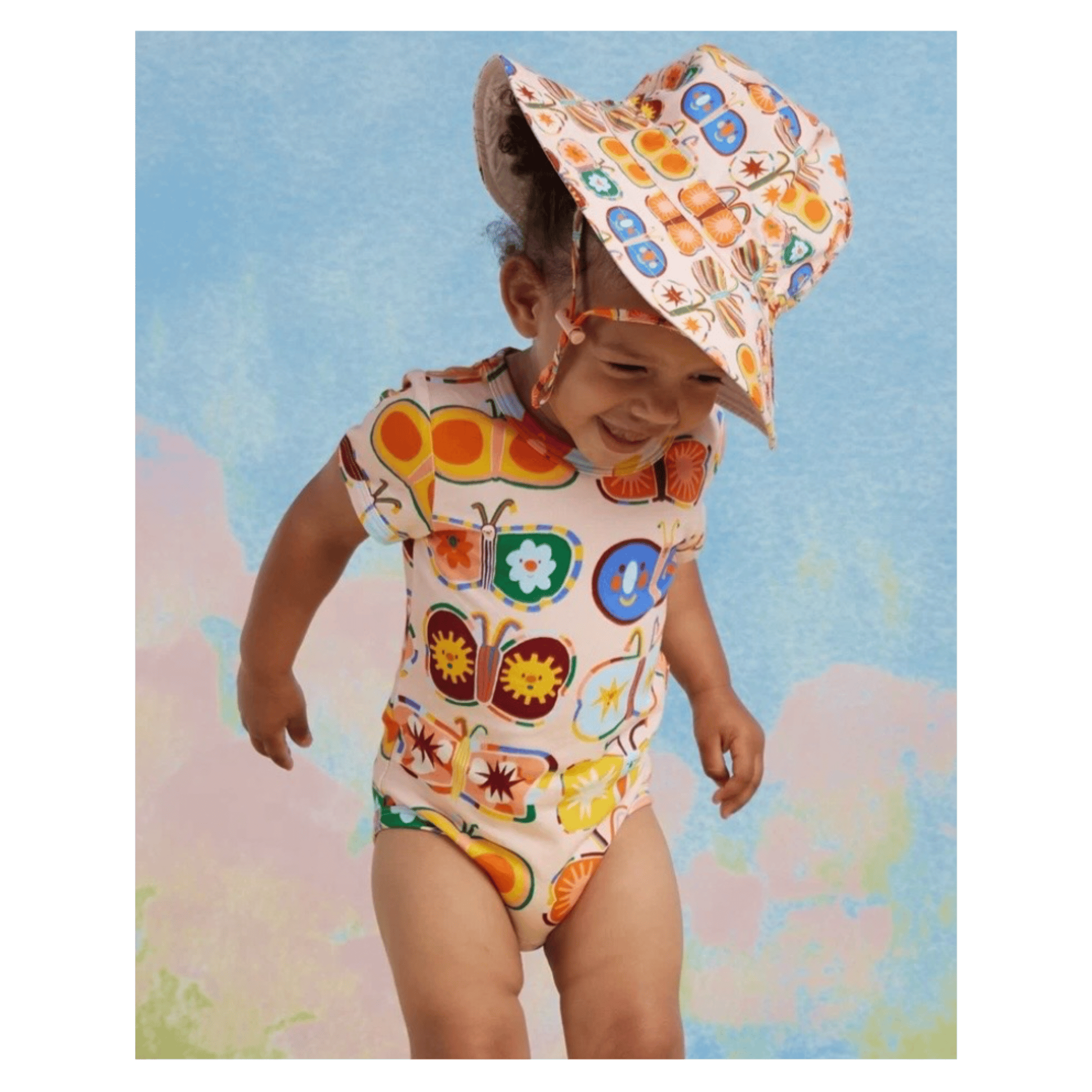 Halcyon Nights 0-8 Months to 2-5 Years Sun Hat - Flutterby