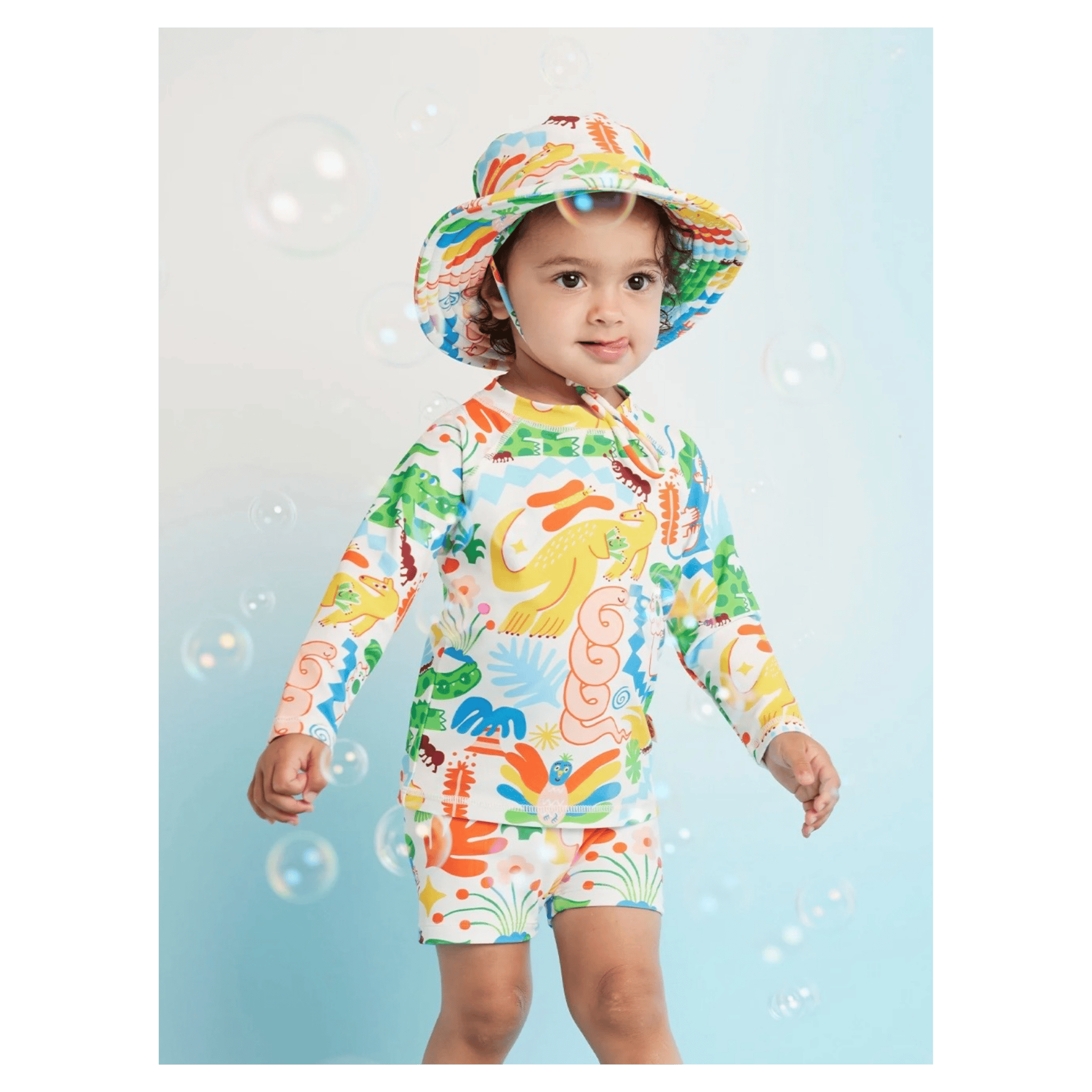 Halcyon Nights 0-8 Months to 2-5 Years Swim Bucket Hat - Tropicool