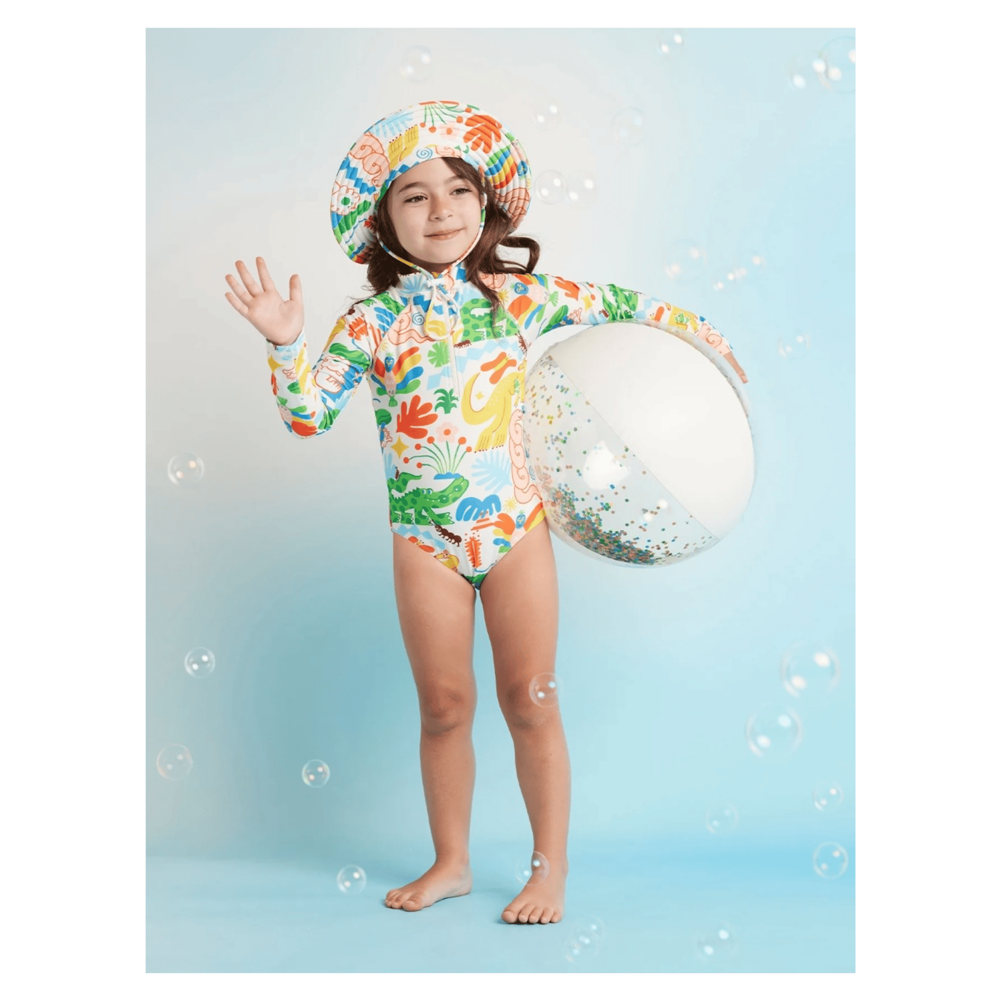 Halcyon Nights 3 Years to 6 Years Long Sleeve Zip Bather - Tropicool