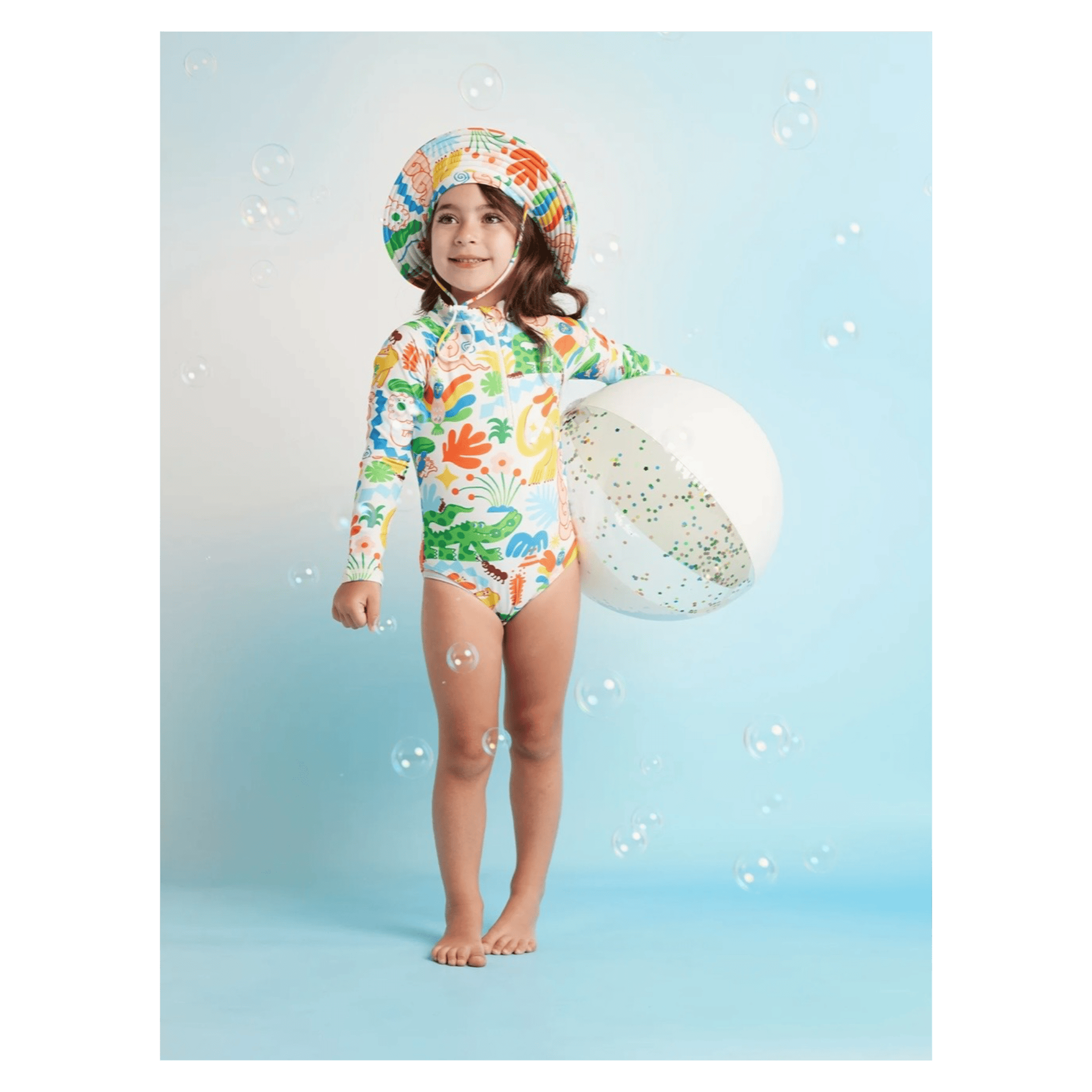 Halcyon Nights 3 Years to 6 Years Long Sleeve Zip Bather - Tropicool
