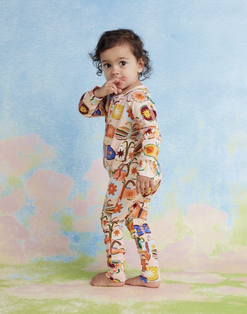 Halcyon Nights Newborn to 12-18 Months Long Sleeve Romper - Flutterby