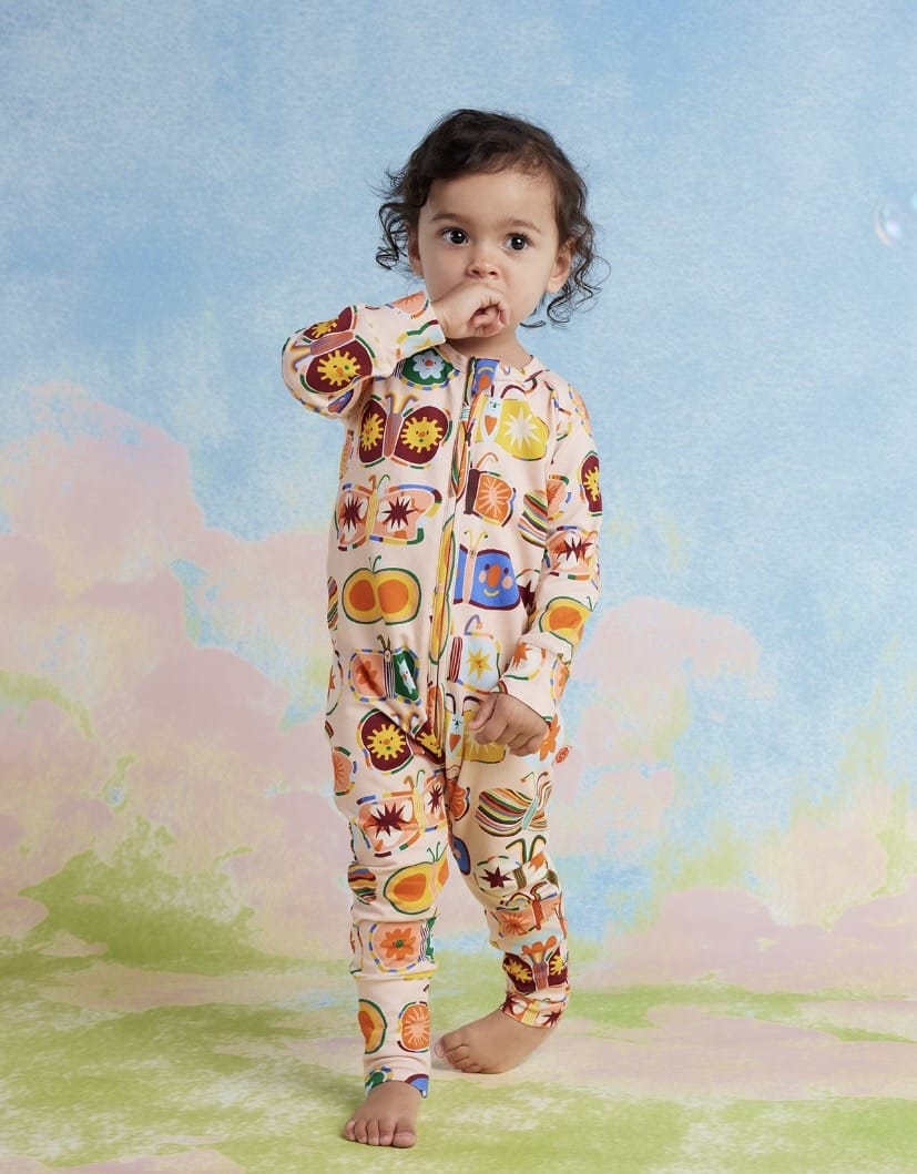 Halcyon Nights Newborn to 12-18 Months Long Sleeve Romper - Flutterby