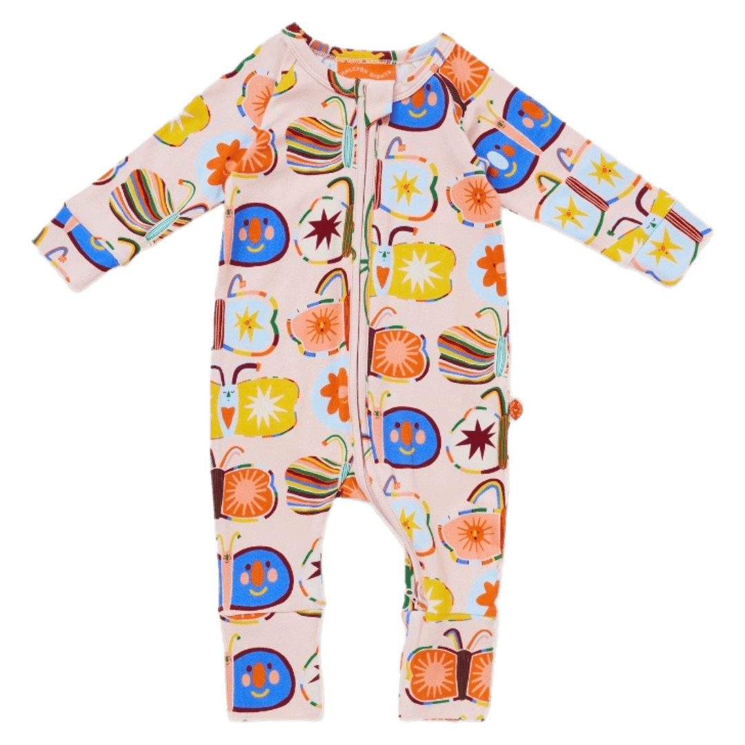 Halcyon Nights Newborn to 12-18 Months Long Sleeve Romper - Flutterby