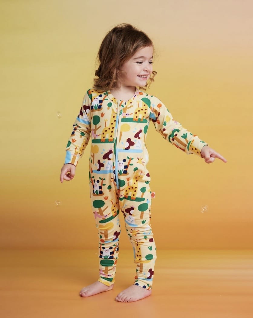 Halcyon Nights Newborn to 12-18 Months Long Sleeve Romper - Zoo Crew