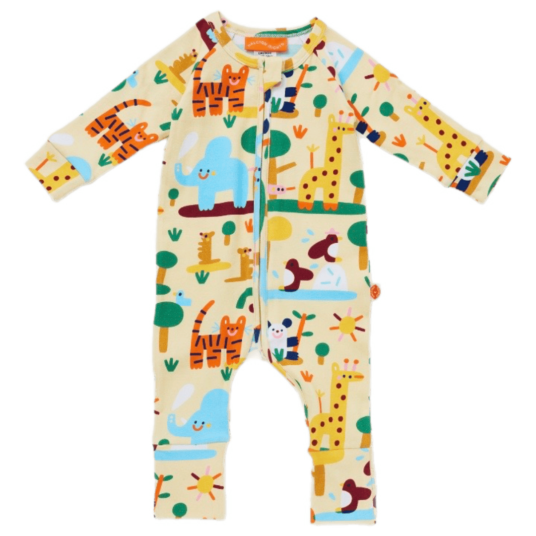 Halcyon Nights Newborn to 12-18 Months Long Sleeve Romper - Zoo Crew