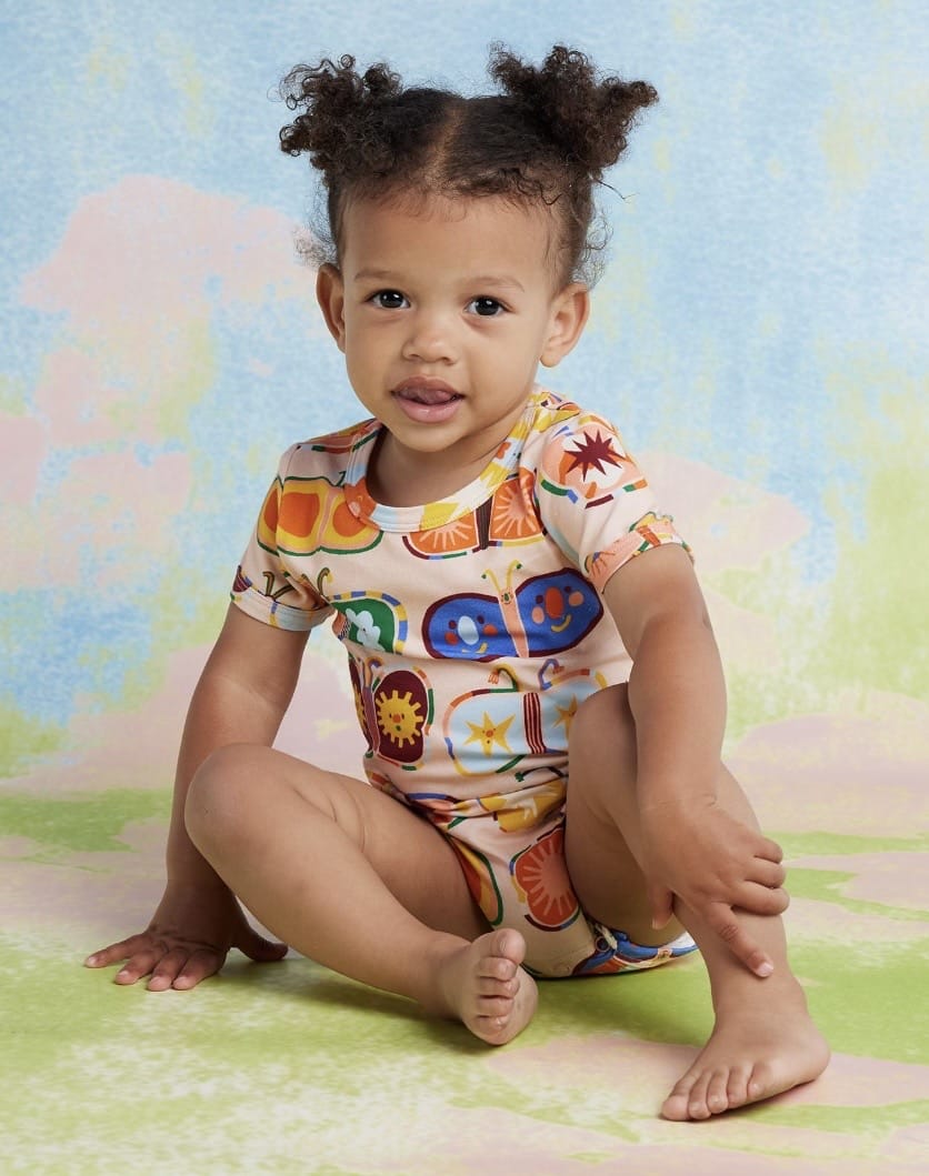Halcyon Nights Newborn to 12-18 Months Short Sleeve Bodysuit - Flutterby