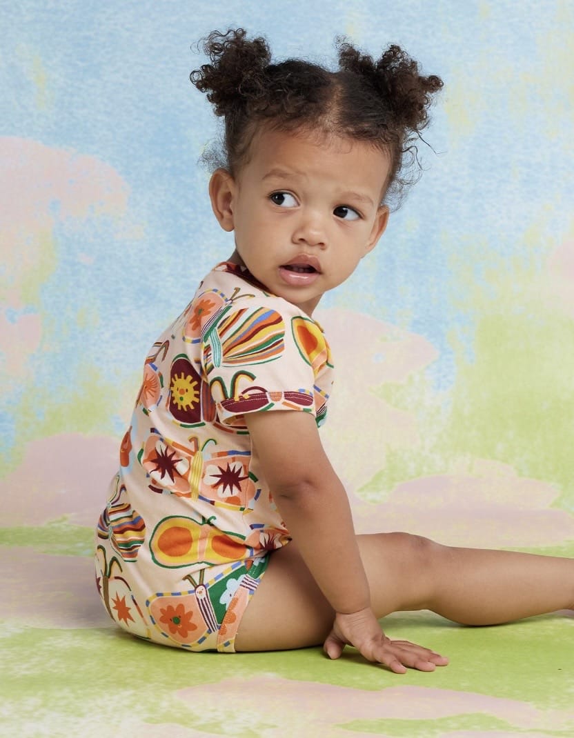 Halcyon Nights Newborn to 12-18 Months Short Sleeve Bodysuit - Flutterby