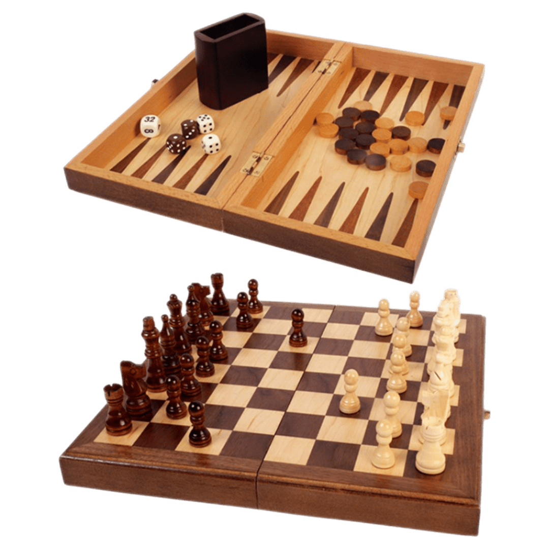 Hansen 8 Plus Wood 3-in-1 Game Set