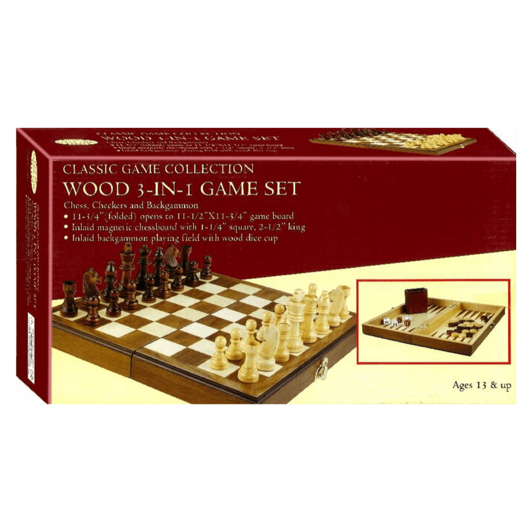 Hansen 8 Plus Wood 3-in-1 Game Set