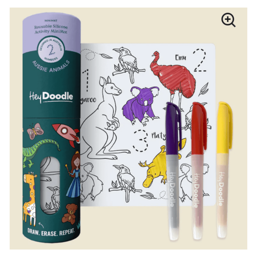 HeyDoodle 3 Plus Aussie Animals Mini Colouring & Doodle Mat