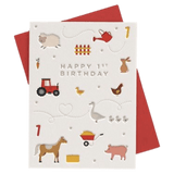 Heyyy Ltd 12 Months Plus Greeting Card - Age 1 Farm