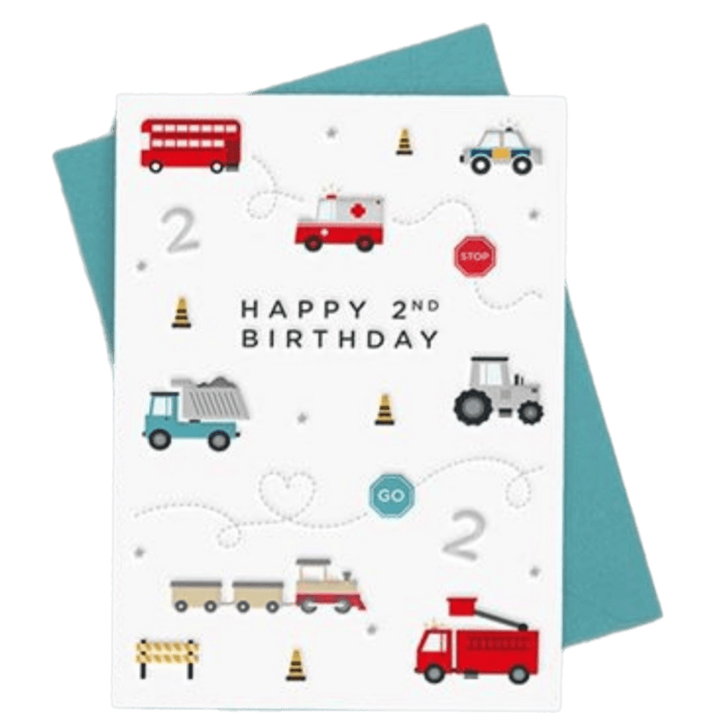 Heyyy Ltd 2 Plus Greeting Card - Age 2 Vehicles