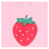 Huxbaby 0-3 Months to 5 Years Furry Strawberry Slouchy Tee - Strawberry Crème