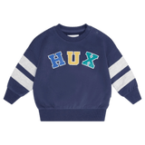 Huxbaby 0-3 Months to 5 Years Hux Flocked Spliced Sweatshirt - Navy