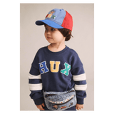 Huxbaby 0-3 Months to 5 Years Hux Flocked Spliced Sweatshirt - Navy