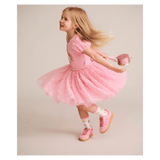 Huxbaby 1 Year to 5 Years Magical Unicorn Puff Slv Tulle Dress - Strawberry Crème