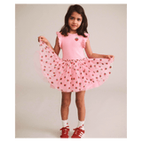 Huxbaby 1 Year to 5 Years Strawberry Emb S/SLV Tulle Dress - Strawberry Crème