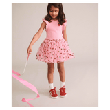 Huxbaby 1 Year to 5 Years Strawberry Emb S/SLV Tulle Dress - Strawberry Crème