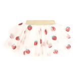 Huxbaby 2 Years to 5 Years 2Y Sequin Strawberry Tulle Skirt - Ecru