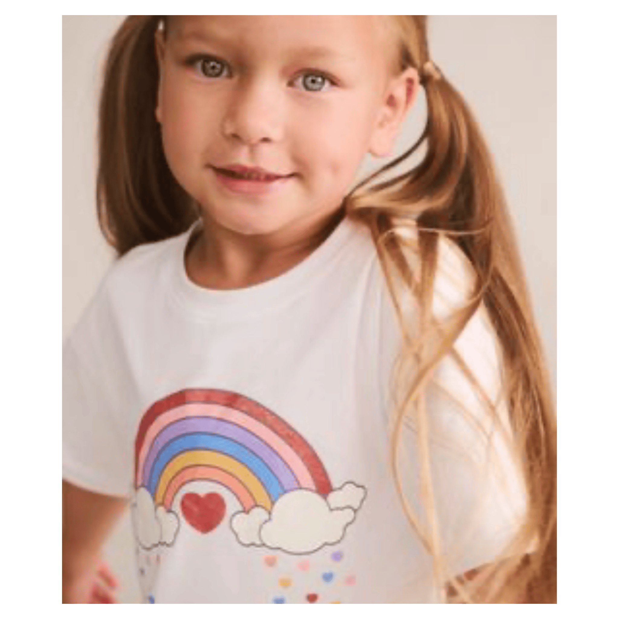 Huxbaby 3-6 Months to 5 Years Magical Rainbow Slouchy Tee - White
