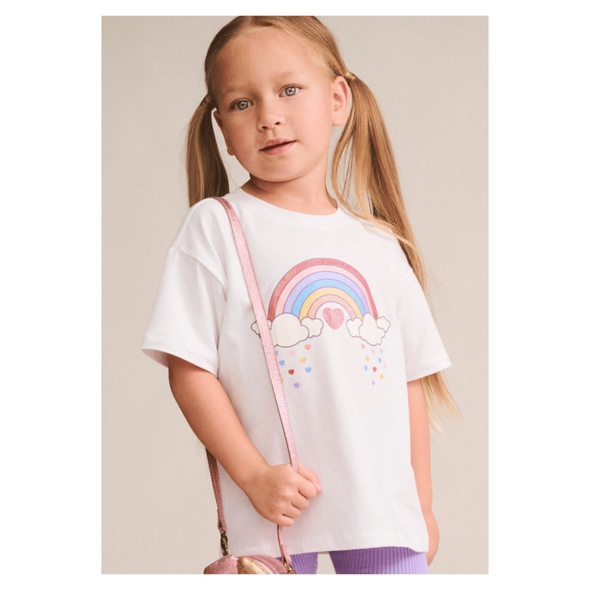 Huxbaby 3-6 Months to 5 Years Magical Rainbow Slouchy Tee - White