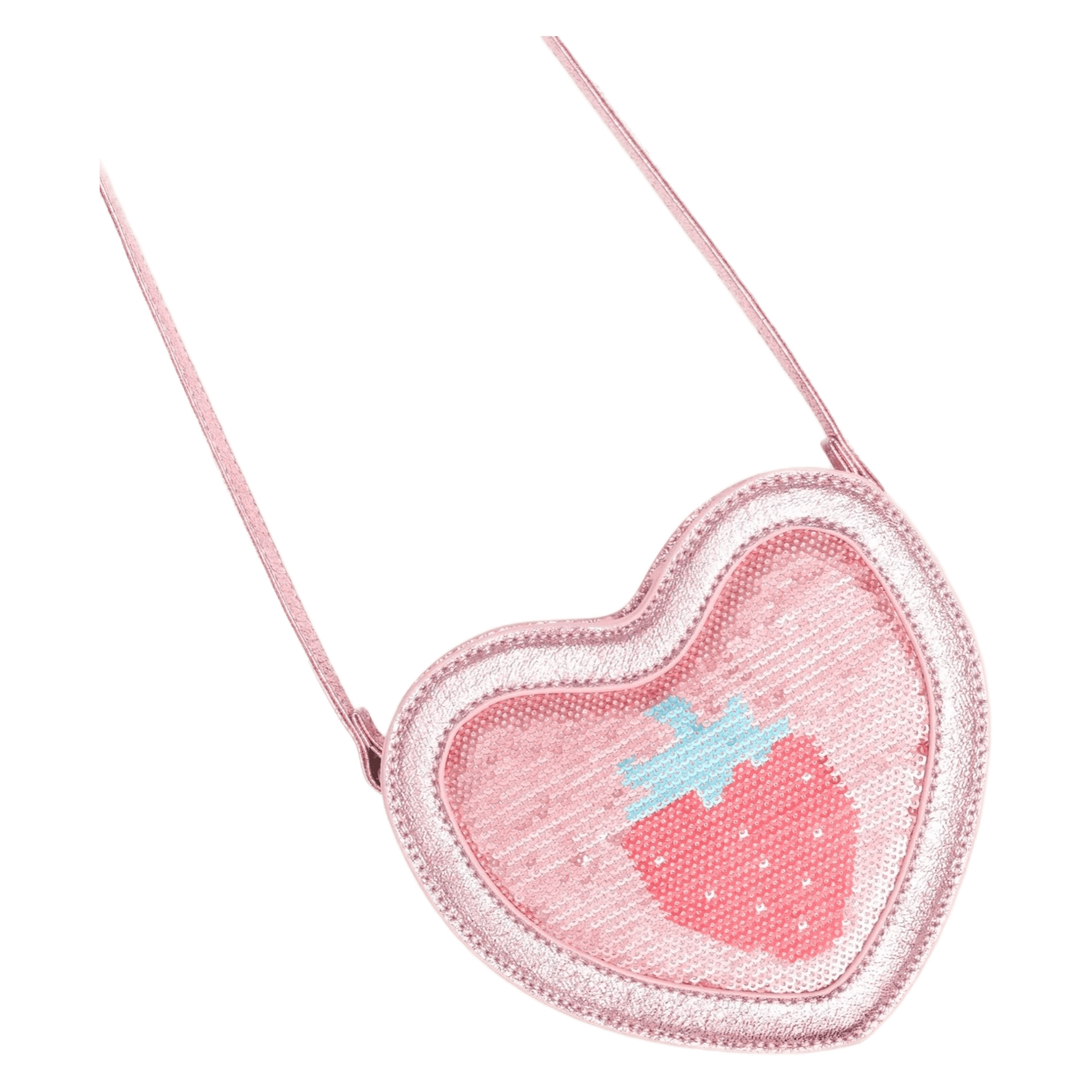 Huxbaby 3 Plus Strawberry Sequin Heart Bag - Strawberry Metallic