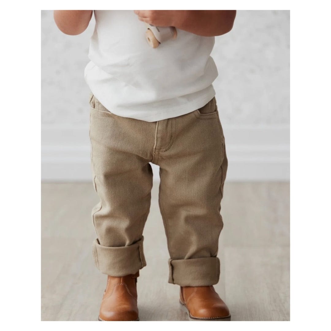 Jamie Kay 6-12 Months to 5 Years Austin Cotton Twill Pant - Woodsmoke