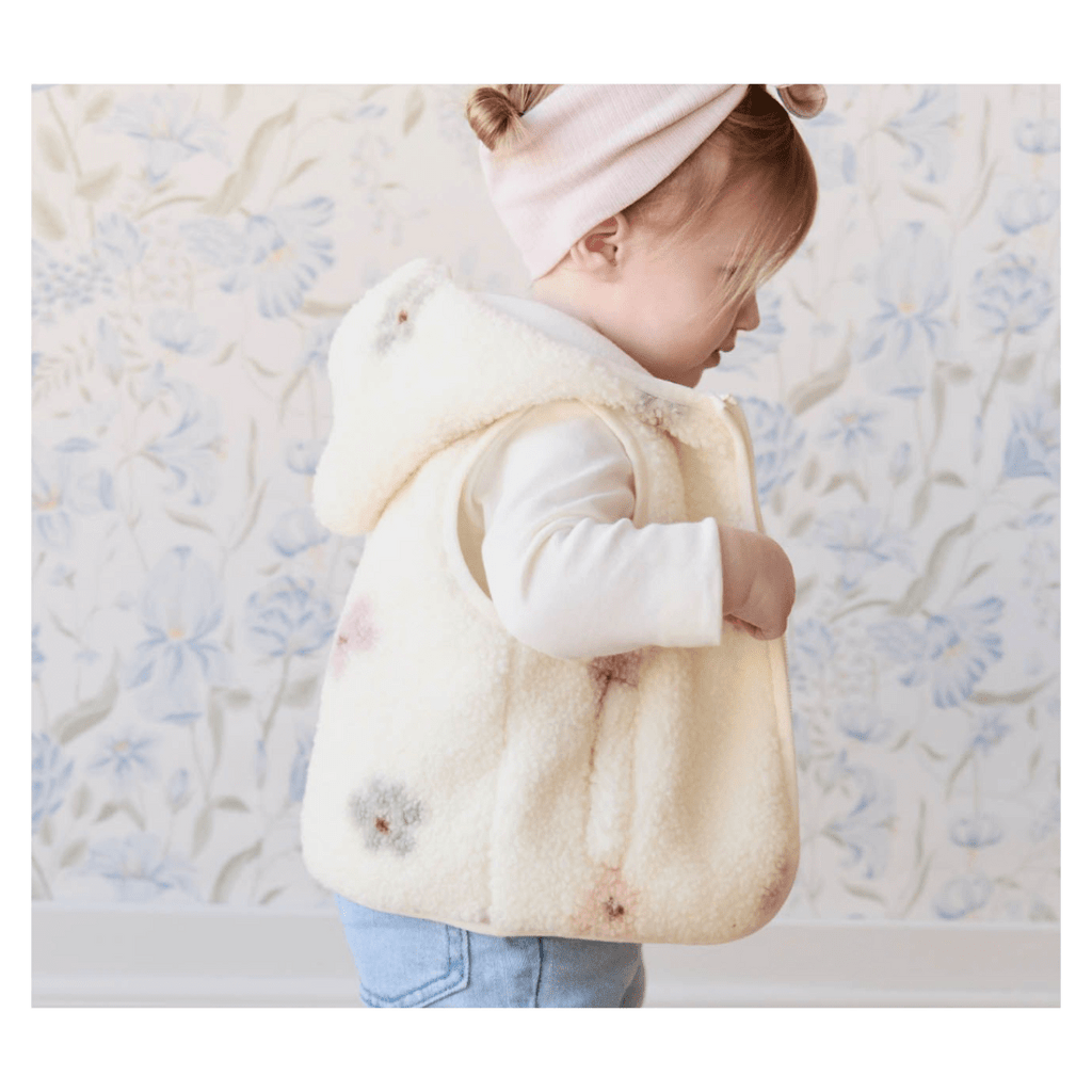 Jamie Kay 6-12 Months to 5 Years Kai Sherpa Vest - Fifi Spaced Egret