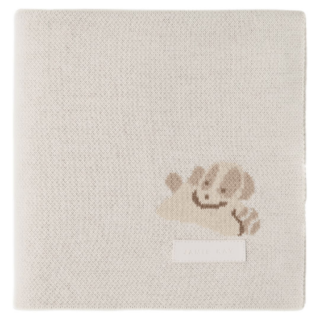 Jamie Kay One Size Sasha Puppy Knitted Blanket - Tofu