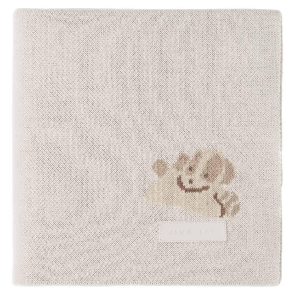 Jamie Kay One Size Sasha Puppy Knitted Blanket - Tofu