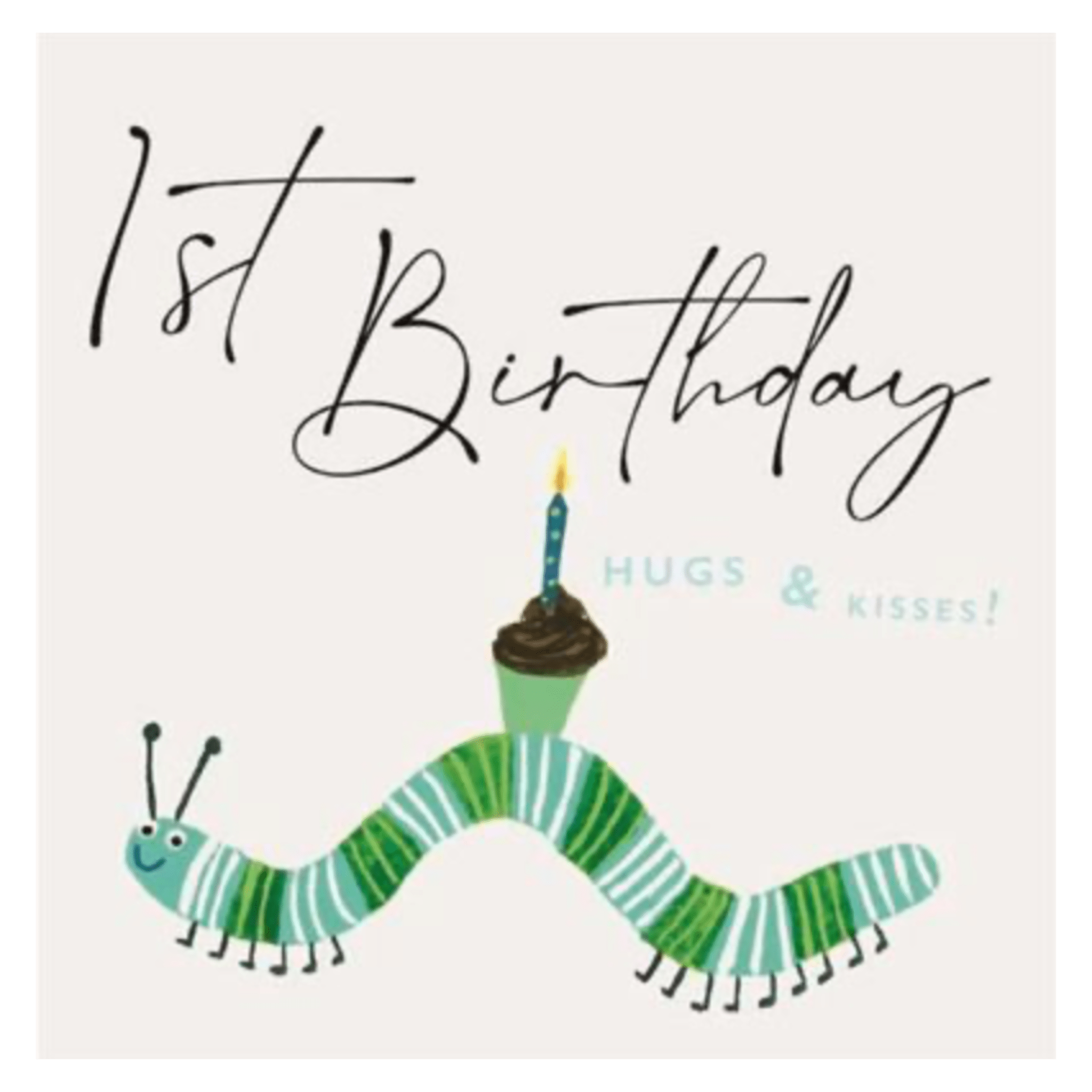 Janie Wilson 12 Months Plus Greeting Card - 1st Birthday Caterpillar