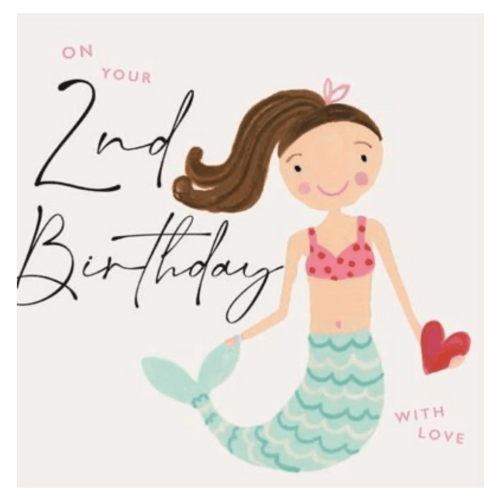 Janie Wilson 2 Plus Greeting Card - 2nd Birthday Mermaid