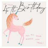 Janie Wilson 4 Plus Greeting Card - 4th Birthday Unicorn