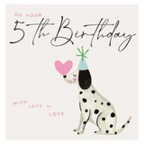Janie Wilson 5 Plus Greeting Card - 5th Birthday Dalmatian