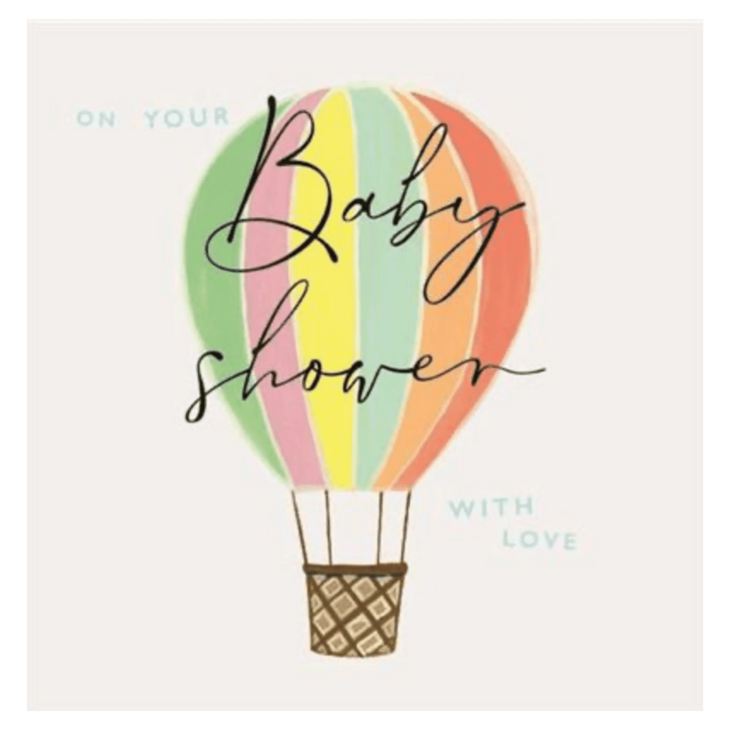 Janie Wilson Pregnancy Greeting Card - Baby Shower Hot Air Balloon