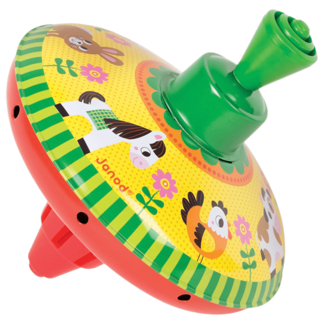 Janod 18 Mths Plus Farm Spinning Tops