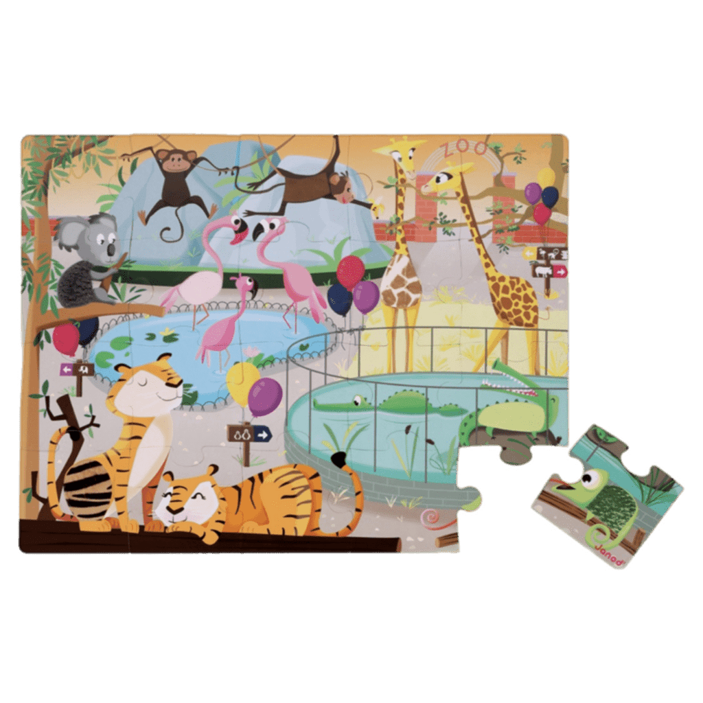 Janod 2 Plus 20 Pc Tactile Puzzle - Zoo