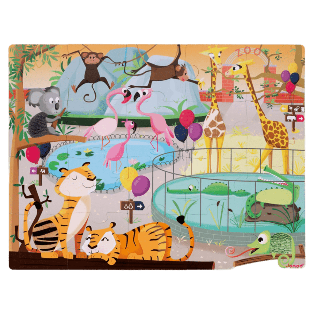 Janod 2 Plus 20 Pc Tactile Puzzle - Zoo