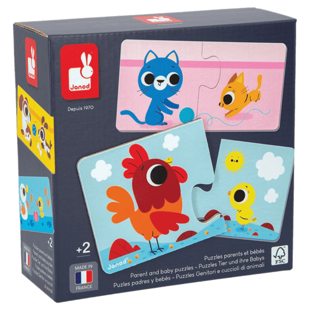 Janod 2 Plus Parent & Baby Animal Puzzle