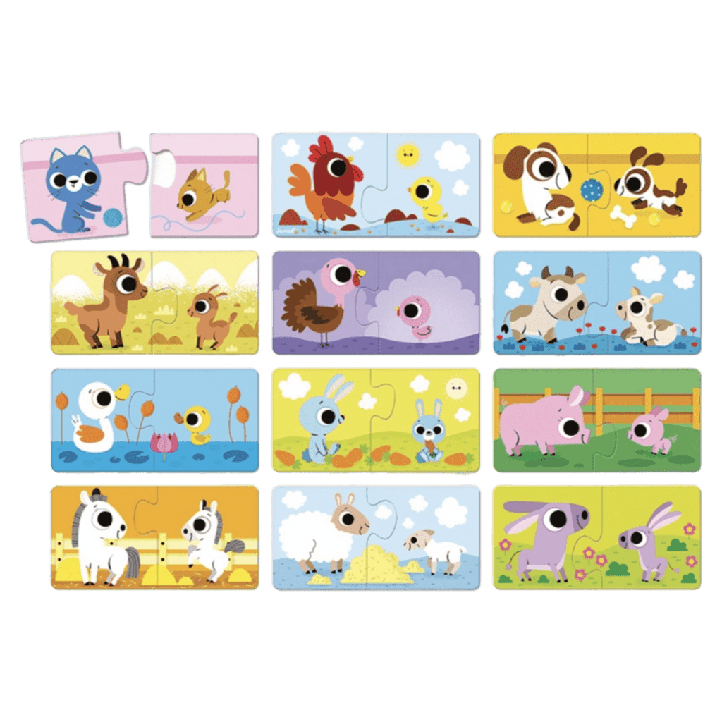 Janod 2 Plus Parent & Baby Animal Puzzle