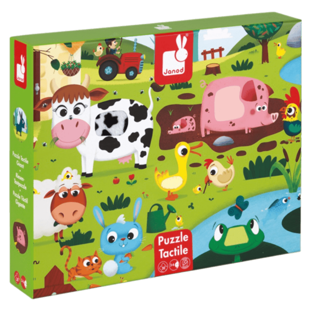 Janod 3 Plus 20 Pc Tactile Puzzle - Farm