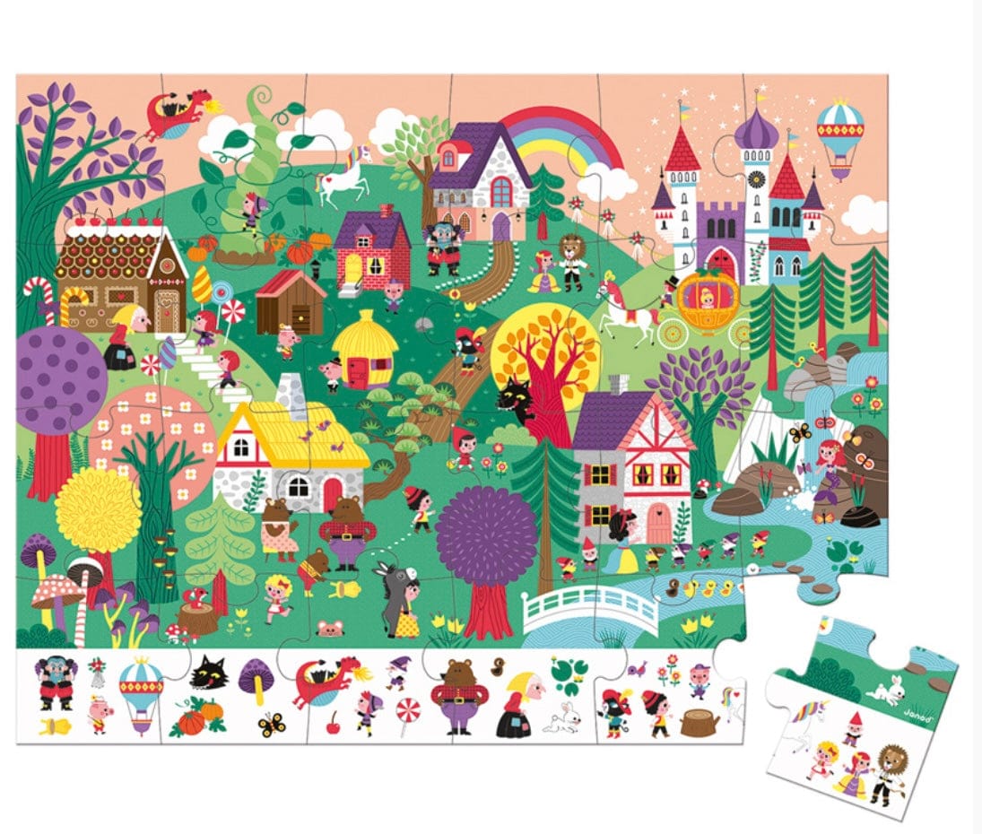 Janod 3 Plus 24 Pc Observation Puzzle - Fairy Tales