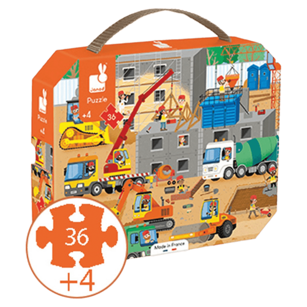 Janod 4 Plus 36 Pc Puzzle - Construction Site