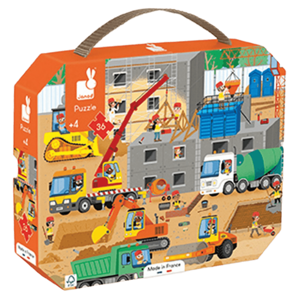 Janod 4 Plus 36 Pc Puzzle - Construction Site