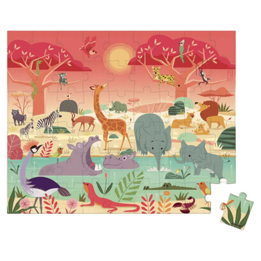 Janod 5 Plus 54 Pc Puzzle - Animal Reserve