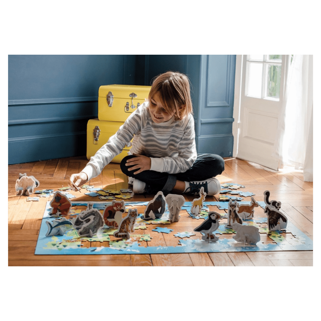 Janod 6 Plus 200 Pc Puzzle - Endangered Animals